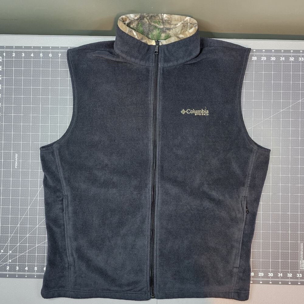 Columbia PHG Vest Mens XL Fleece Gray Steens Mountain Performance Hunting Preppy